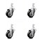 Service Caster 3.5 Inch Black Polyurethane Wheel Swivel 3/4 Inch Square Stem Caster Set SCC SCC-SQ20S3514-PPUB-BLK-34-4 - alternate 1